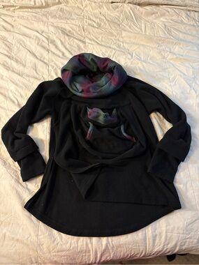 Lenny Lamb Women’s Cowl Neck baby wearing Sweater